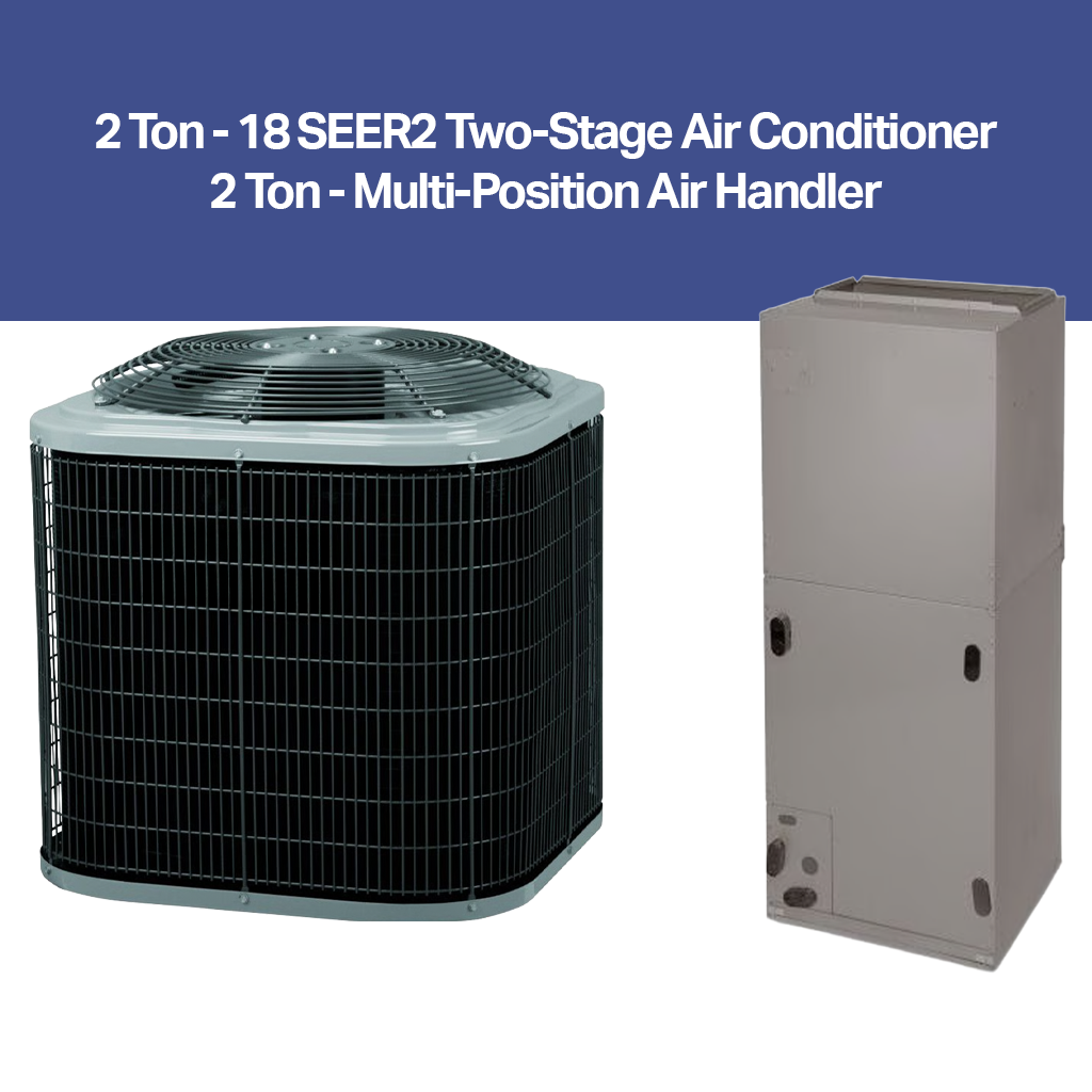2 Ton – 18 SEER2 Complete Air Conditioning Package (Two-Stage, R-454B)