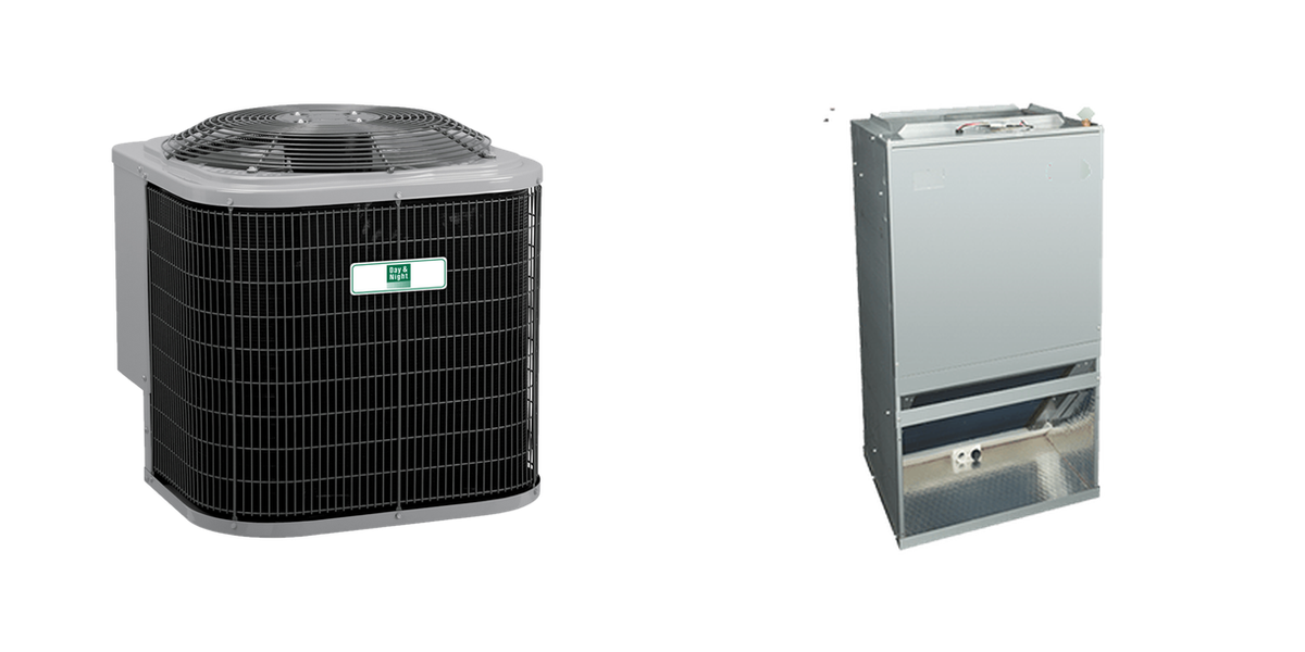 Day and Night 3 Ton AC System — Condenser + Single-Speed Front-Draw Air Handler