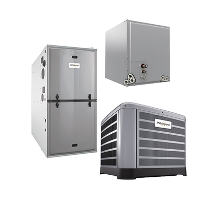 Whirlpool 5 Ton 13.4 SEER2 AC System — 115k BTU Two-Stage 96% Gas Furnace + Cased Coil (R-454B)